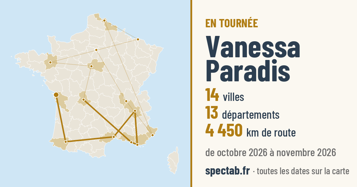 Carte de la tournée de Vanessa Paradis