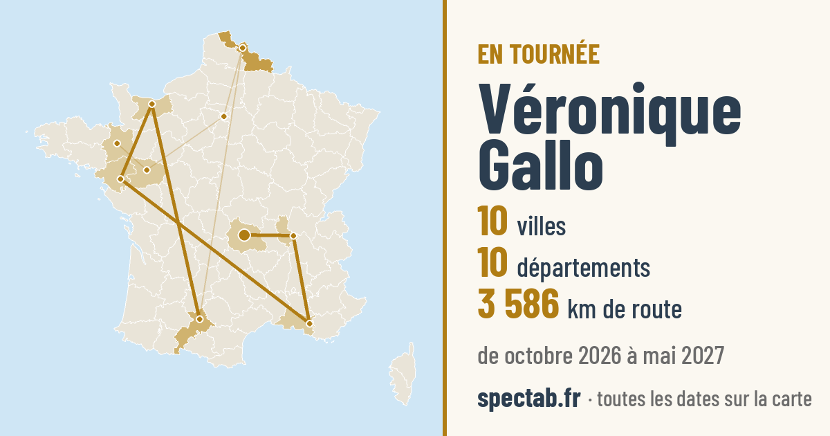 Carte de la tournée de Véronique Gallo