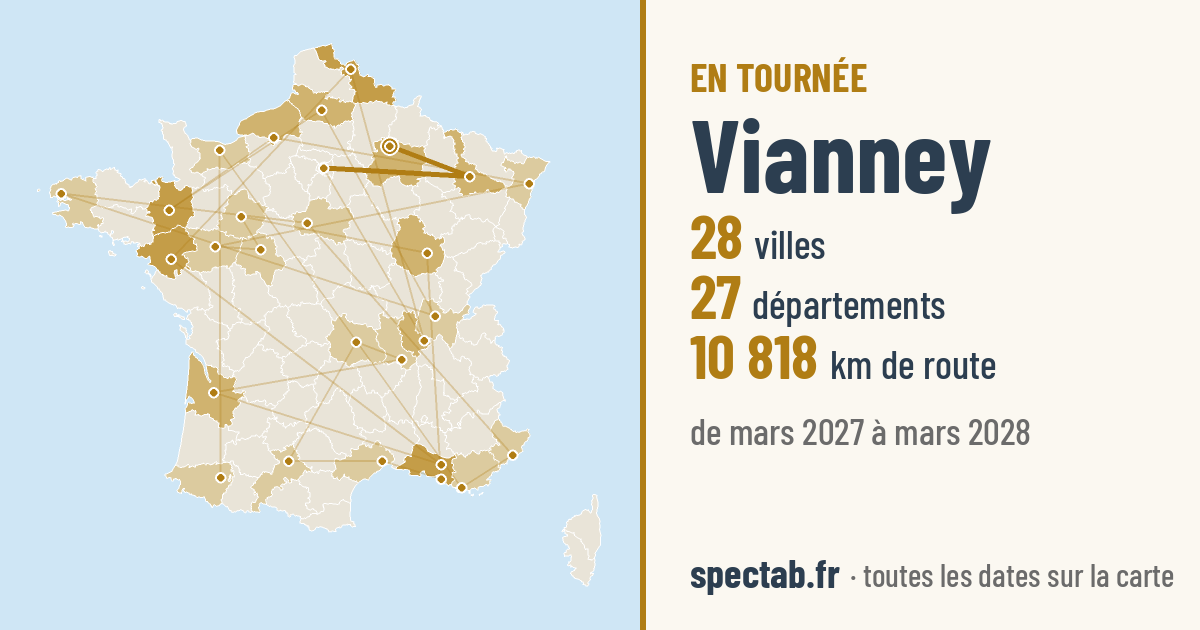 Carte de la tournée de Vianney