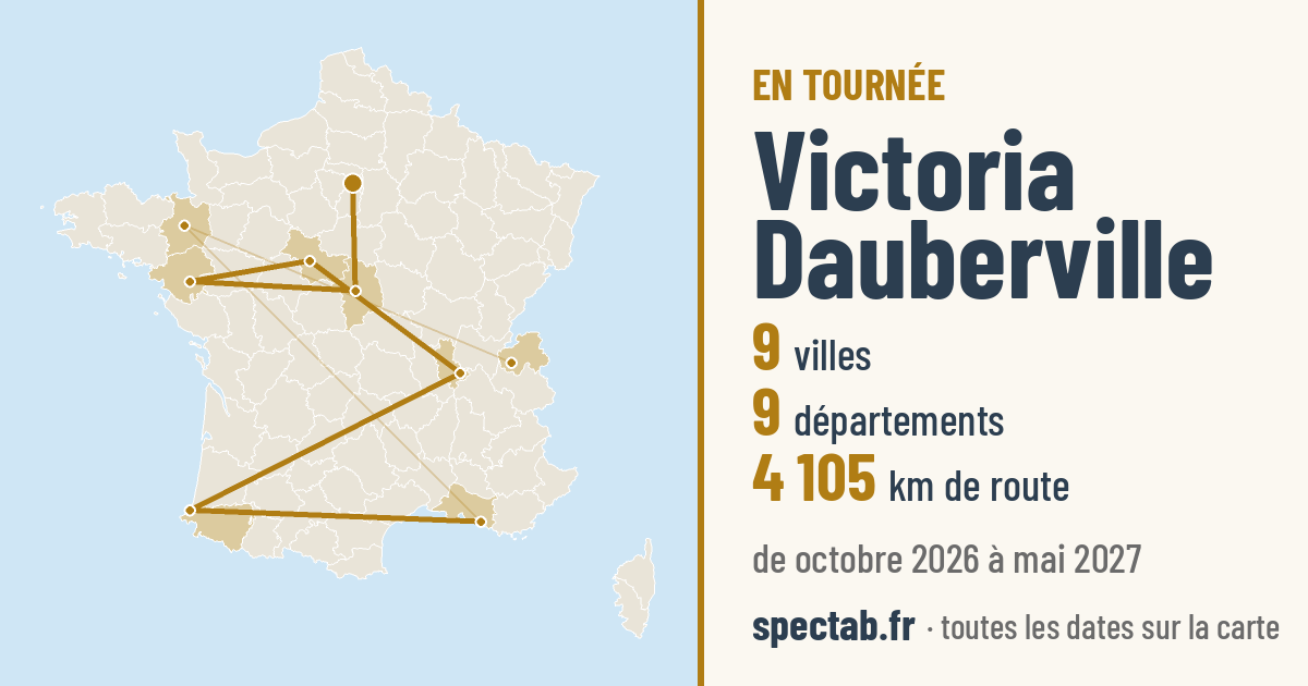 Carte de la tournée de Victoria Dauberville