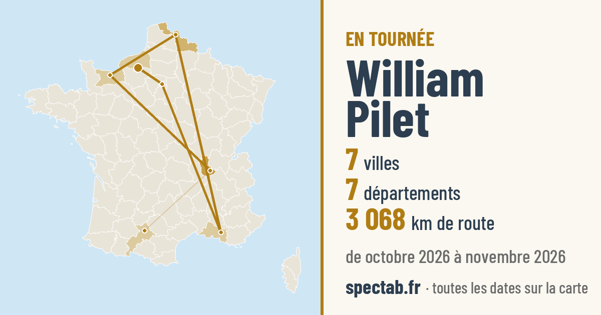 Carte de la tournée de William Pilet
