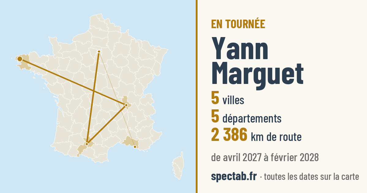 Carte de la tournée de Yann Marguet
