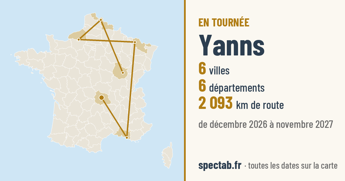 Carte de la tournée de Yanns