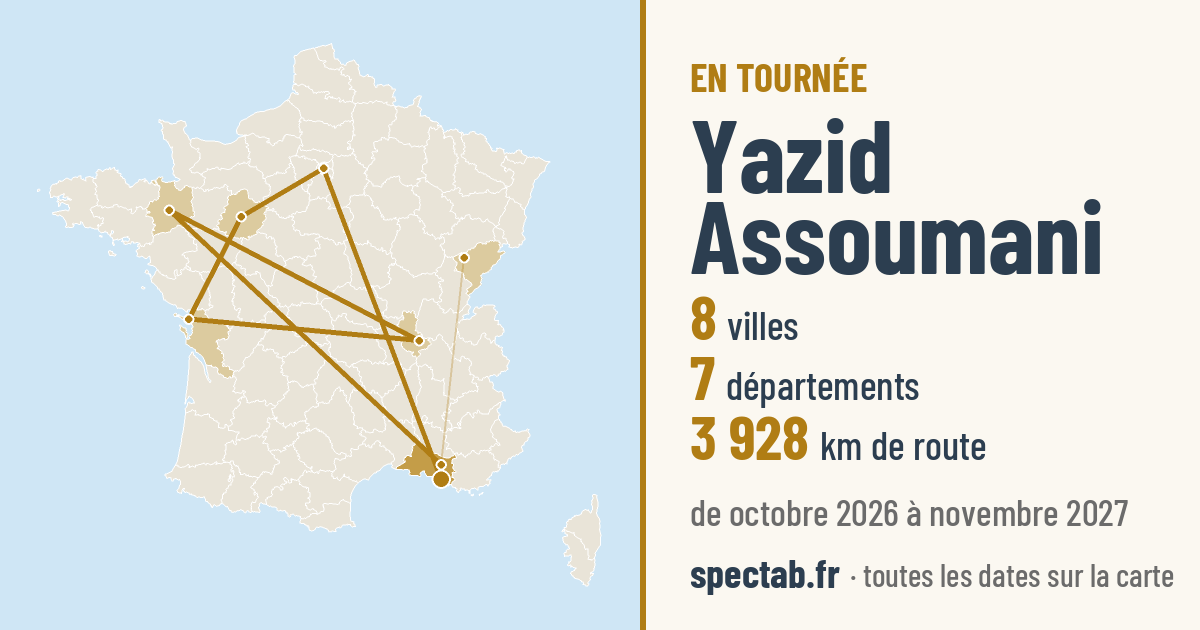 Carte de la tournée de Yazid Assoumani