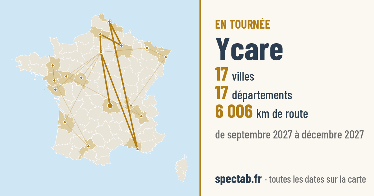 Carte de la tournée de Ycare