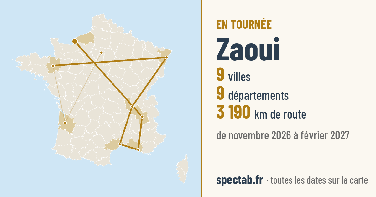 Carte de la tournée de Zaoui