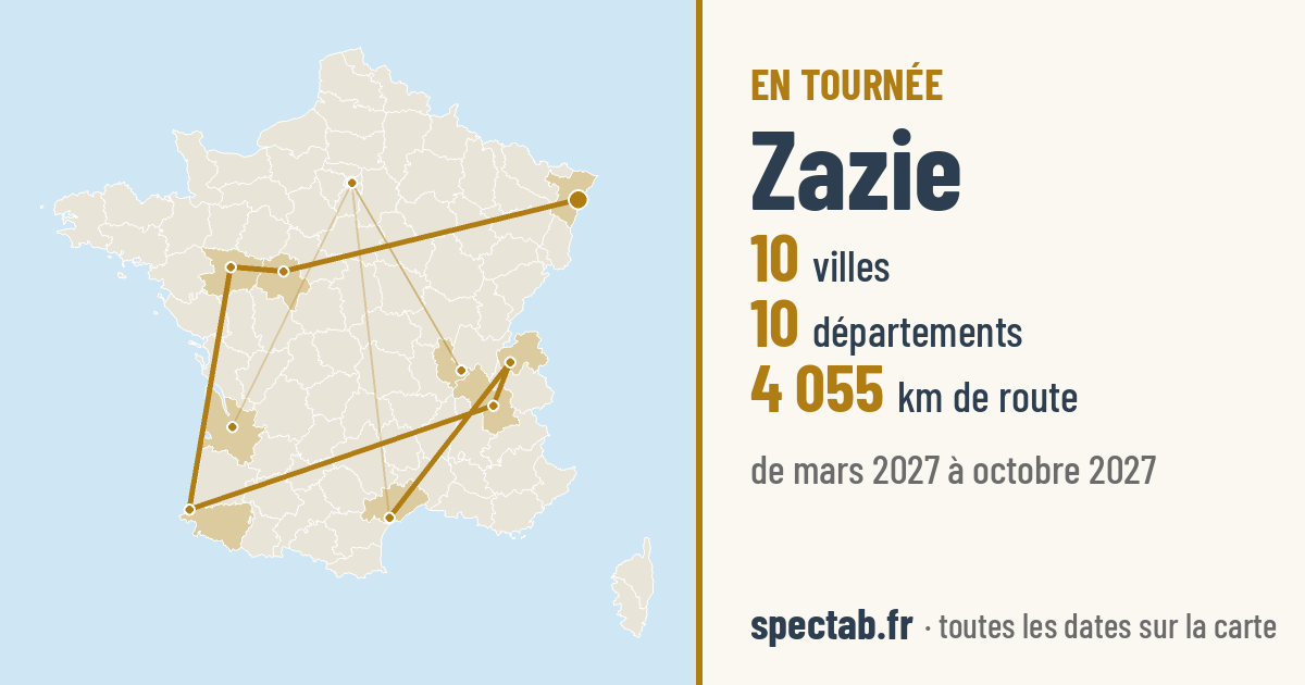 Carte de la tournée de Zazie