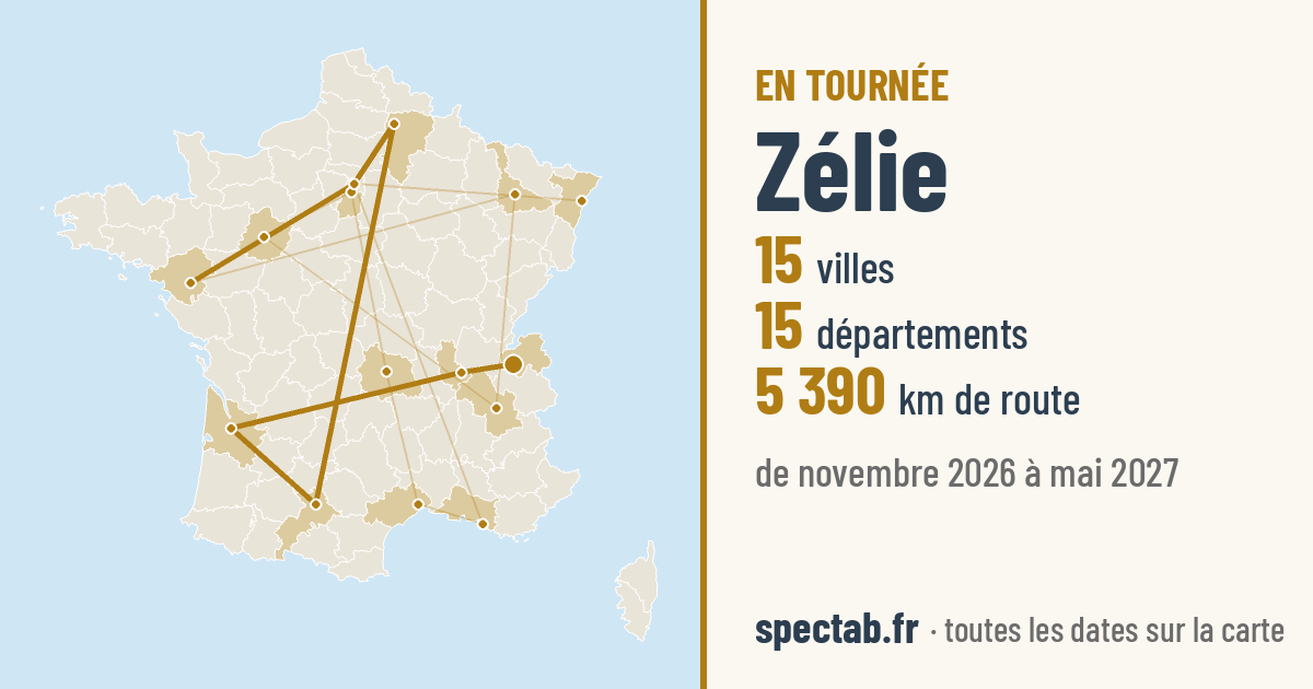 Carte de la tournée de Zélie
