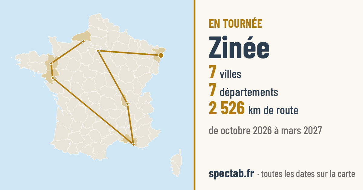 Carte de la tournée de Zinée