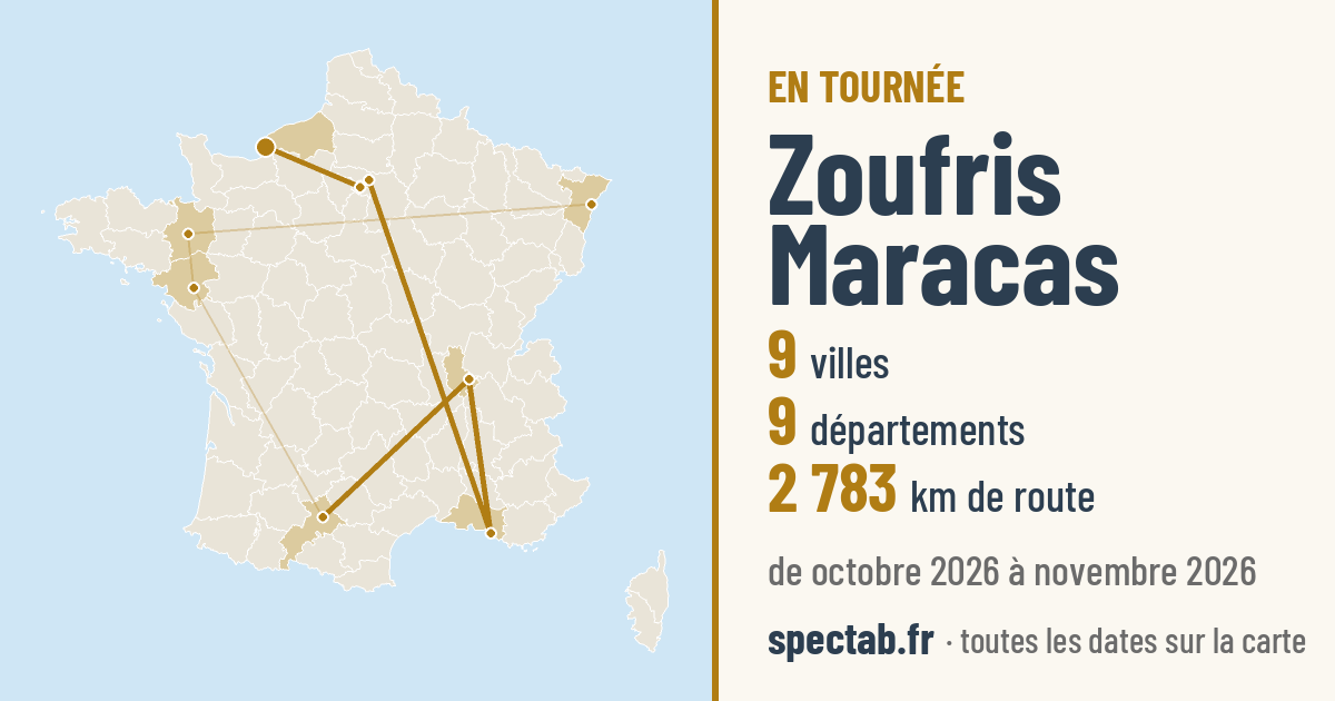 Carte de la tournée de Zoufris Maracas
